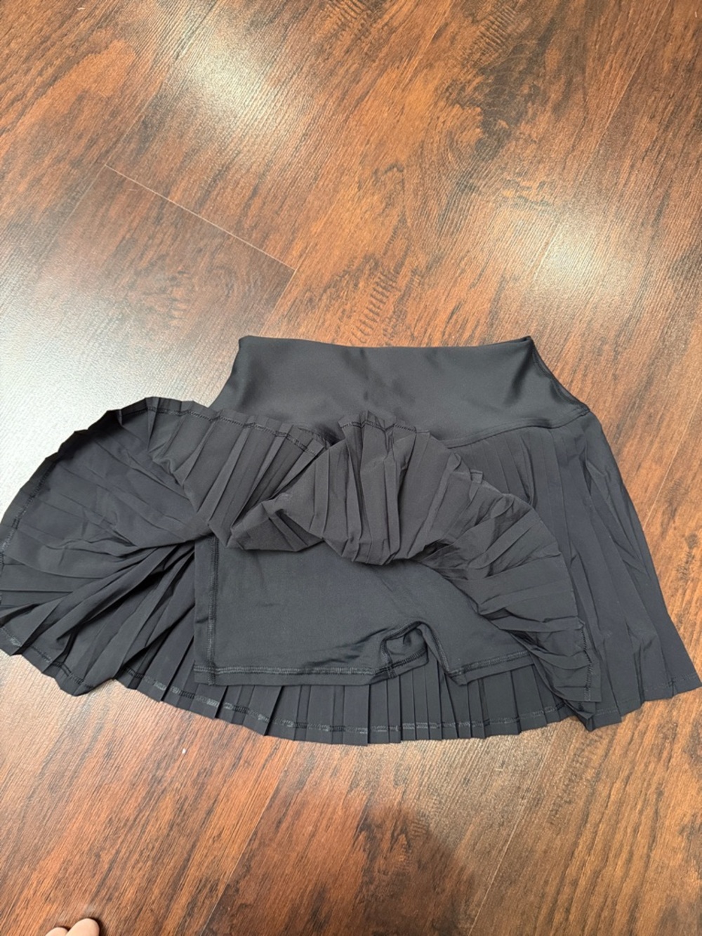 Black Pleated Tennis Skater Skirt with shorts underneath - Picture 3 of 5